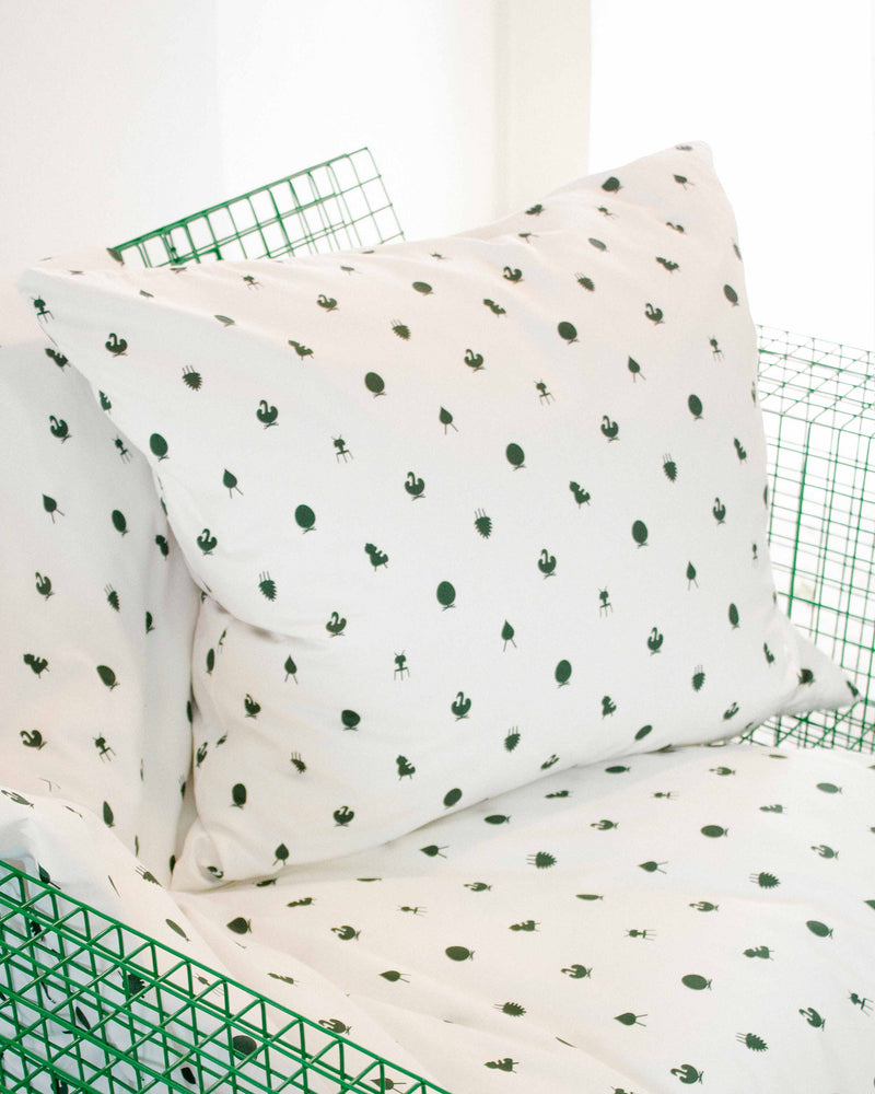 Brainchild – Pillowcases – 2 pcs. – Design Icons – White – Green