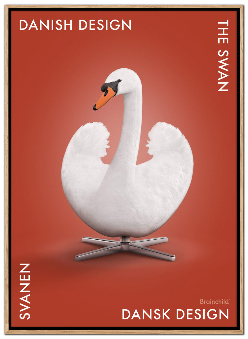 Brainchild – Canvas Print – Danish Design – Red – Swan