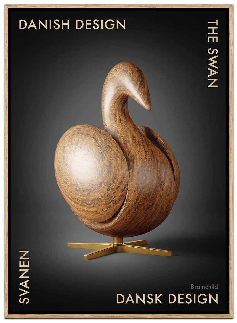 Brainchild – Canvas Print – Danish Design – Black – The Swan Figurine