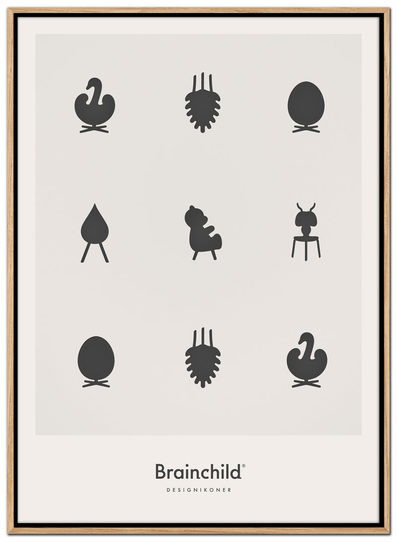 Brainchild – Canvas Print – Design icons – Light grey