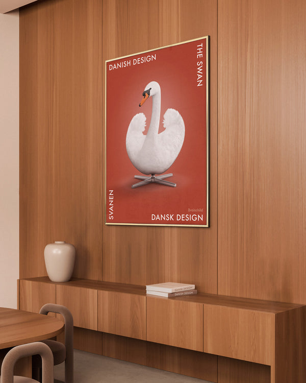 Brainchild - Poster - Danish Design - Red - Swan