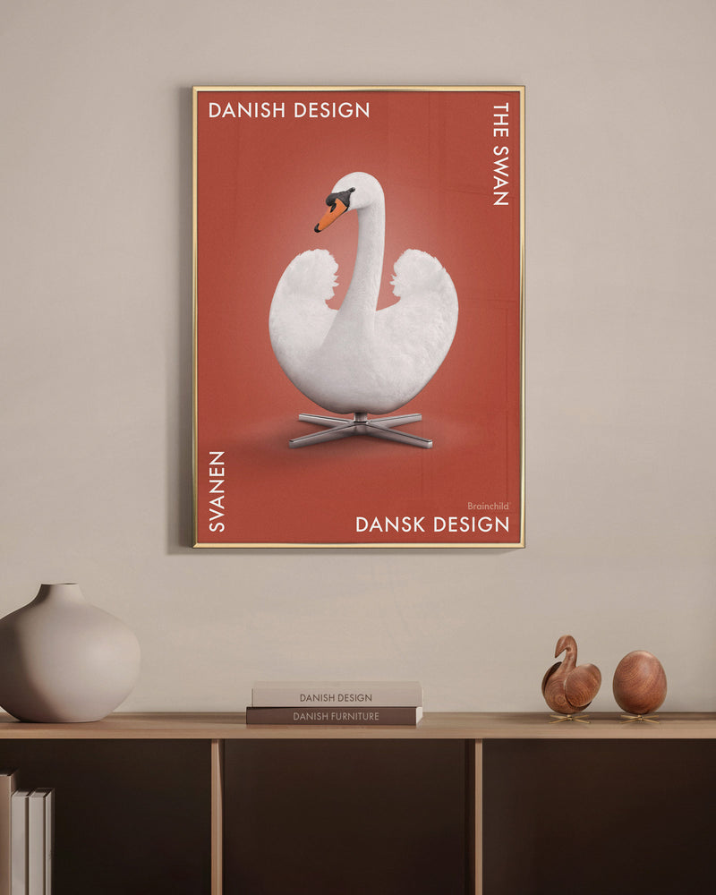 Brainchild - Poster - Danish Design - Red - Swan