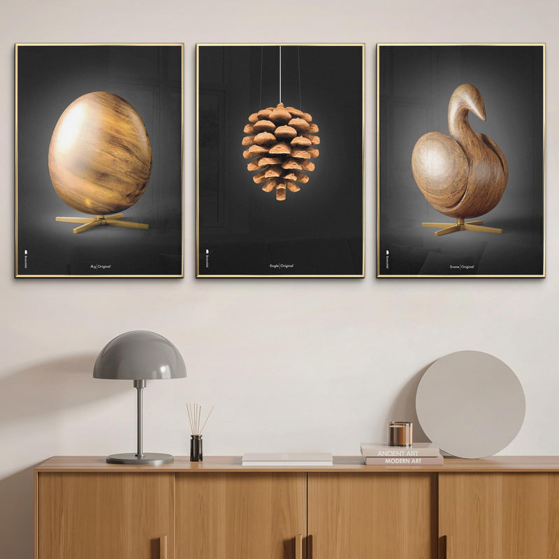 Brainchild billedvæg plakater med Ægget, Koglen og Svanen i 50x70 cm