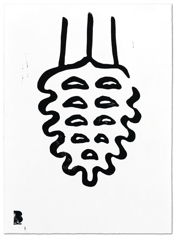 Brainchild – Poster – Linocut Print – Pine Cone